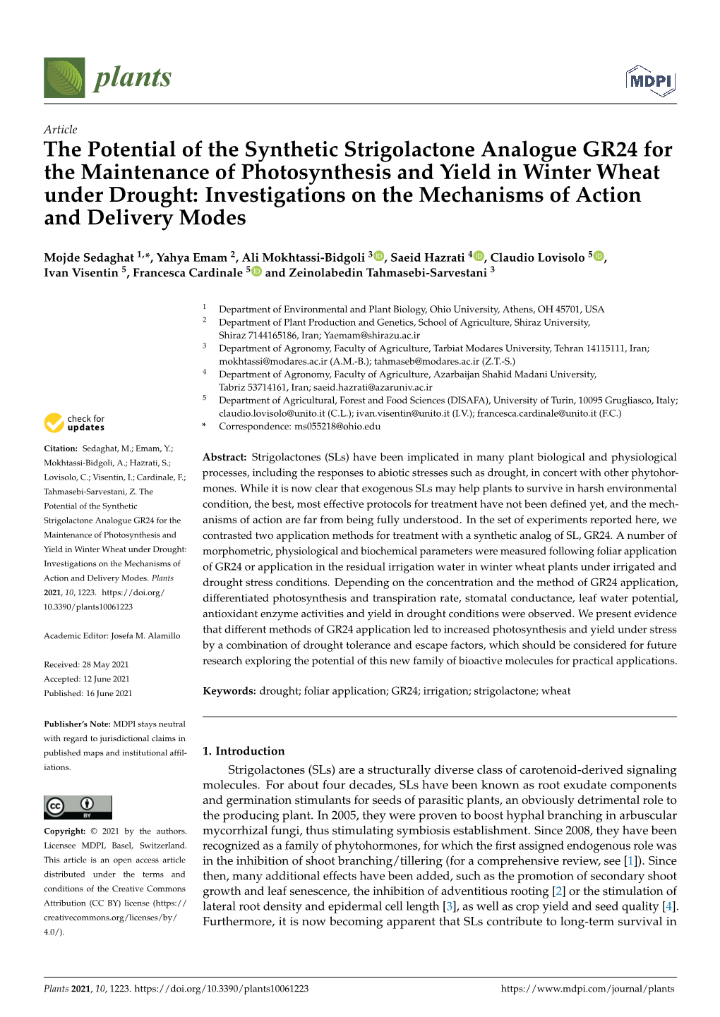 The Potential of the Synthetic Strigolactone Analogue GR24 For