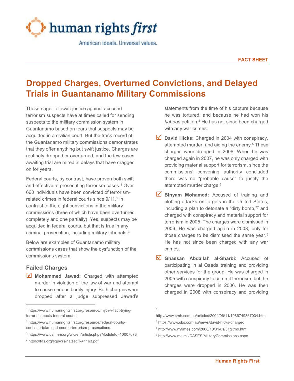 Dropped Charges, Overturned Convictions, and Delayed Trials in Guantanamo Military Commissions