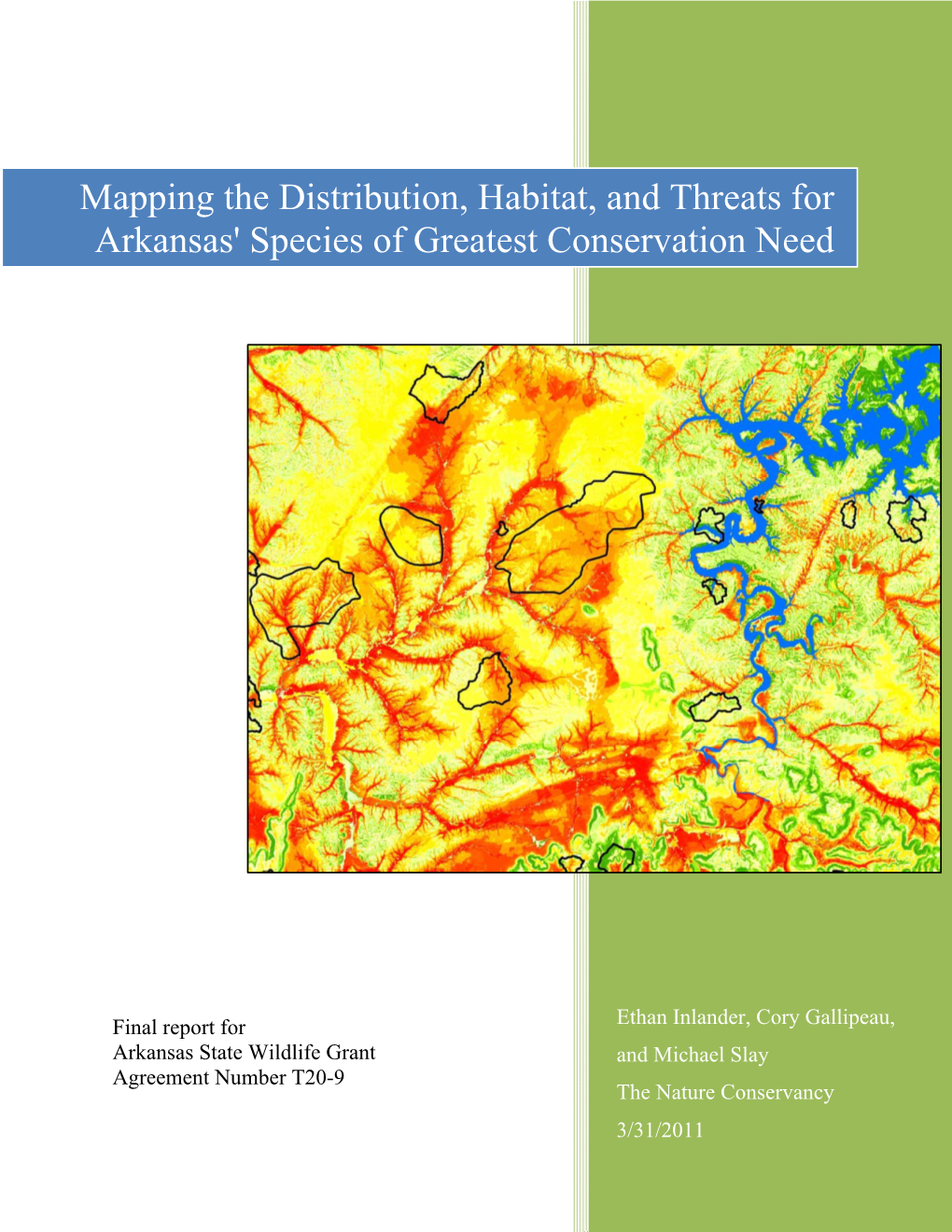 Mapping the Distribution, Habitat, and Threats for Arkansas' Species Of