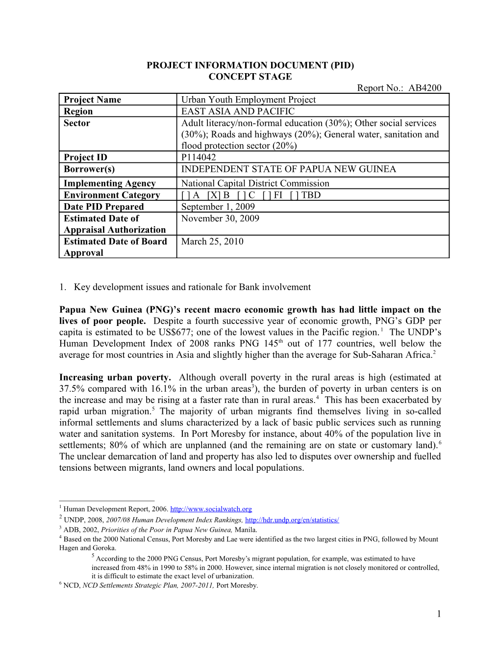 Project Information Document (Pid) s1