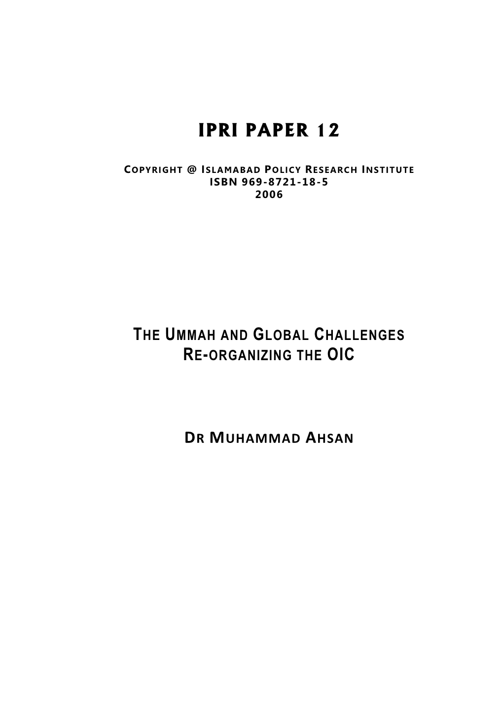 The Ummah and Global Challenges 1