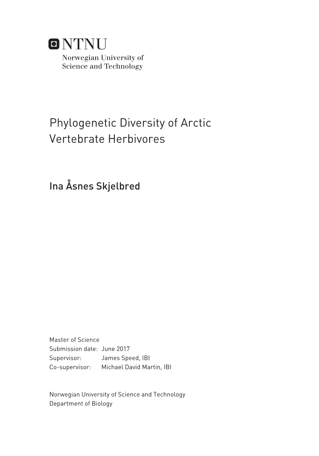 Phylogenetic Diversity of Arctic Vertebrate Herbivores