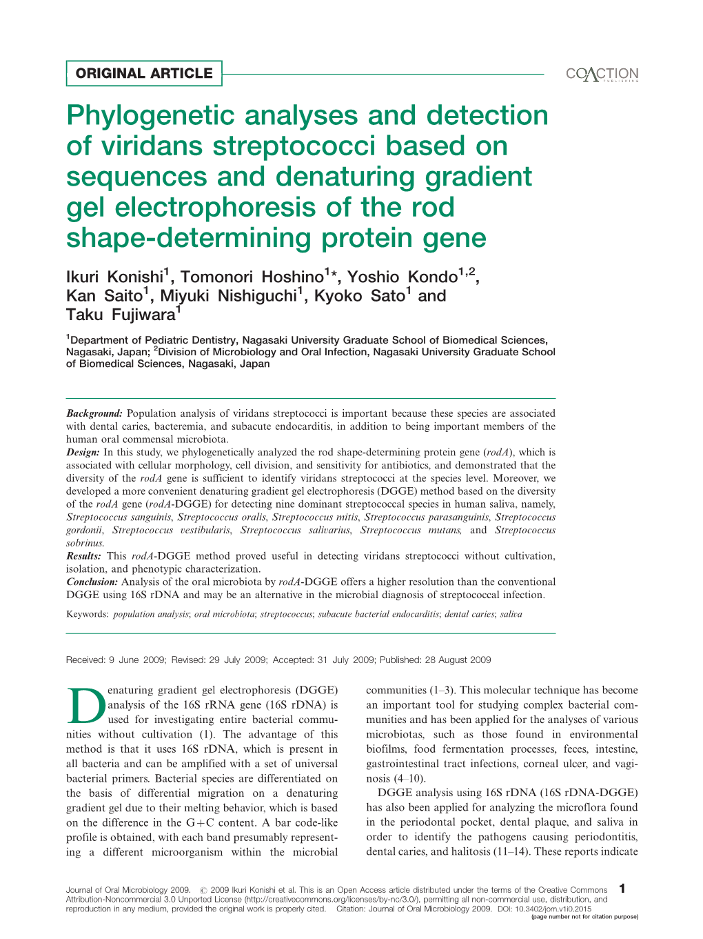 Phylogenetic Analyses and Detection of Viridans Streptococci Based On