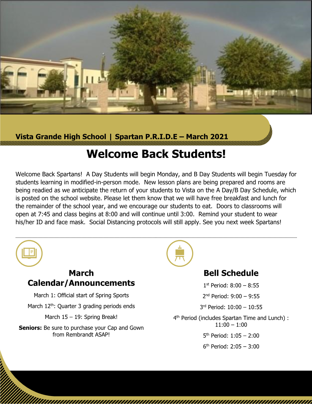 Welcome Back Students!