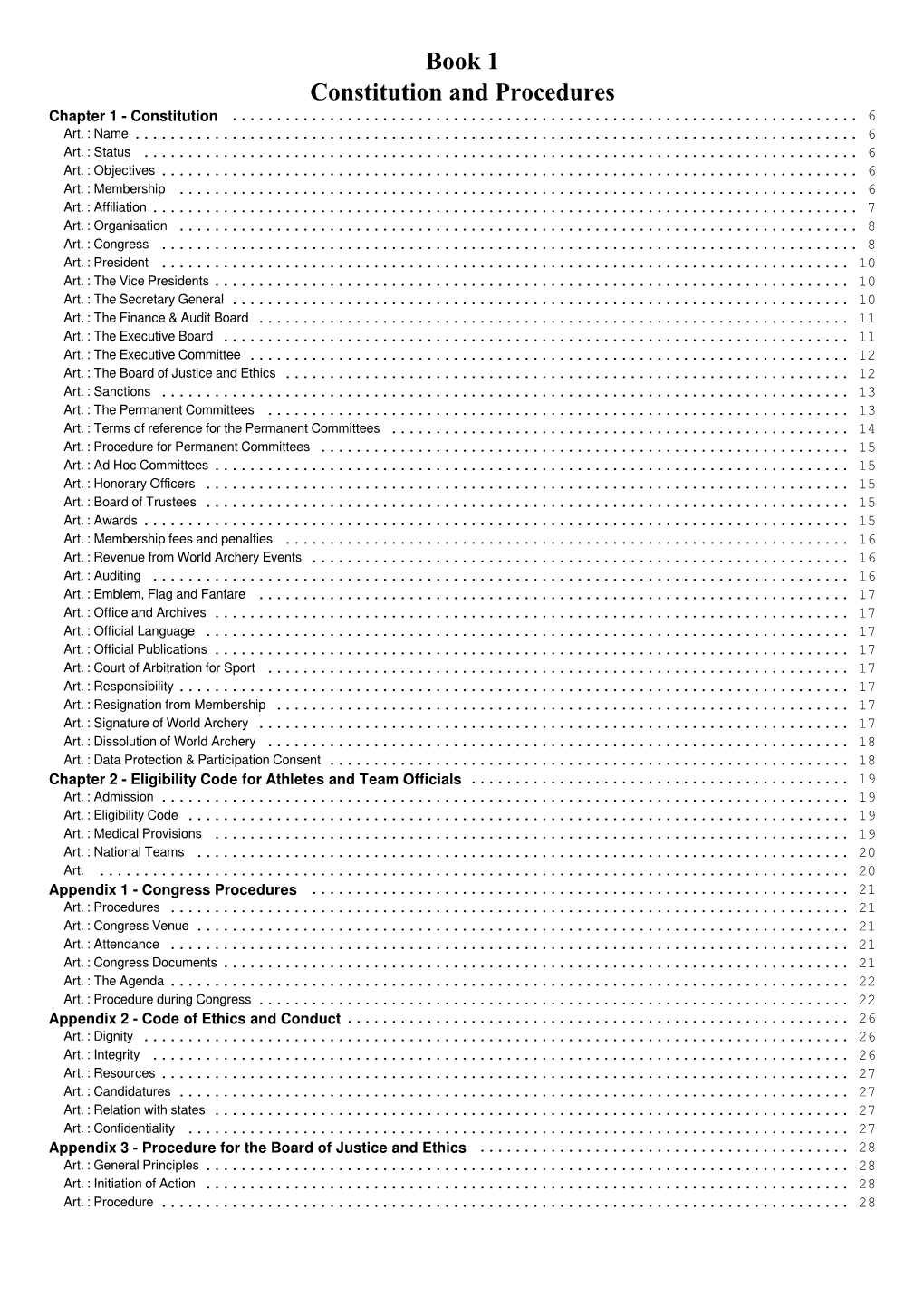 Book 1 Constitution and Procedures Chapter 1 - Constitution