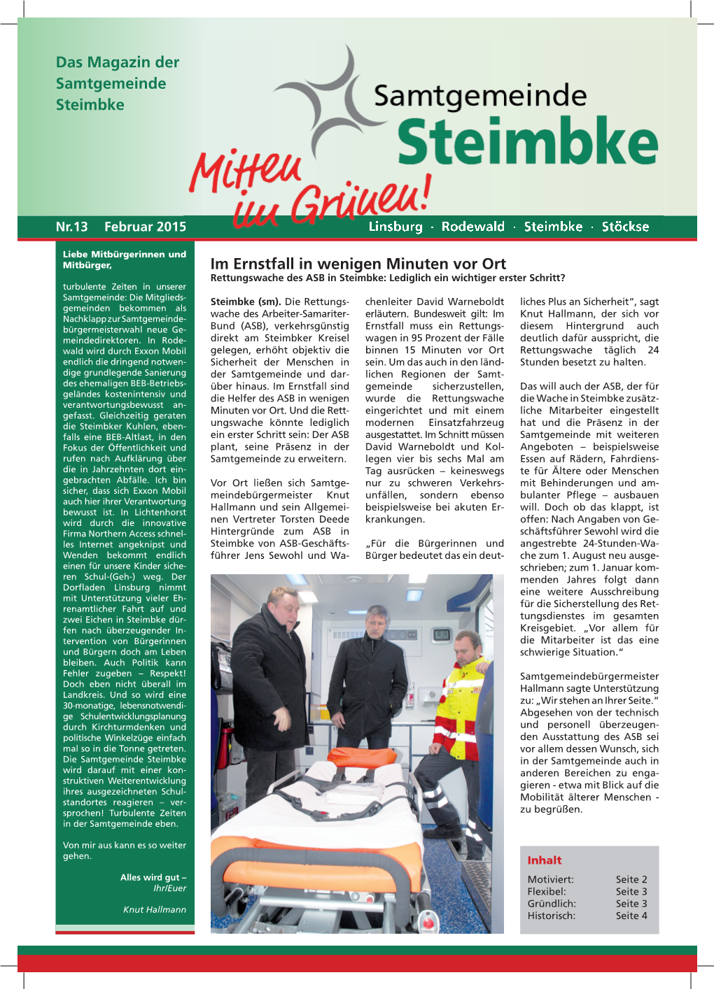 Nr.13 Februar 2015 Linsburg · Rodewald · Steimbke · Stöckse