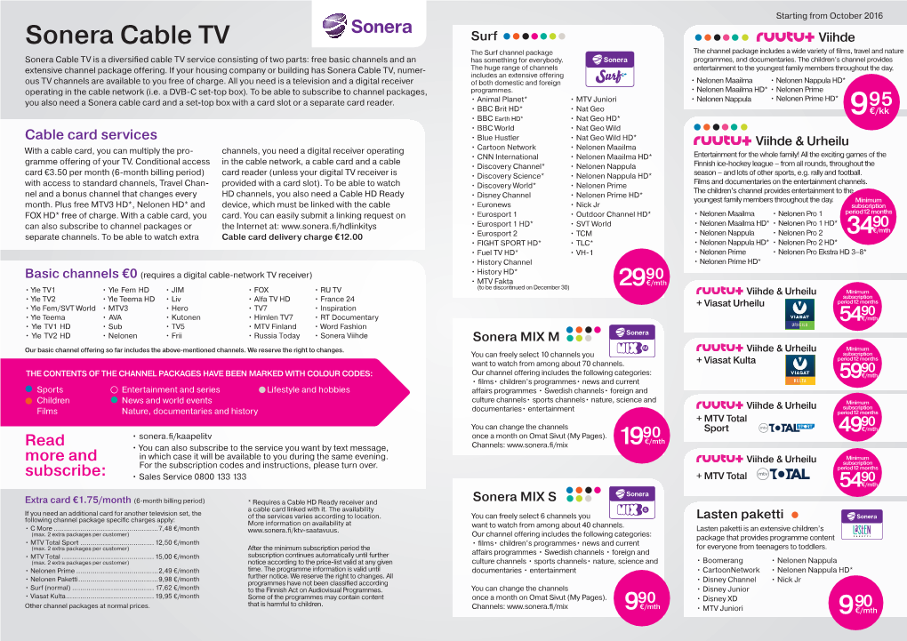 Sonera Cable TV