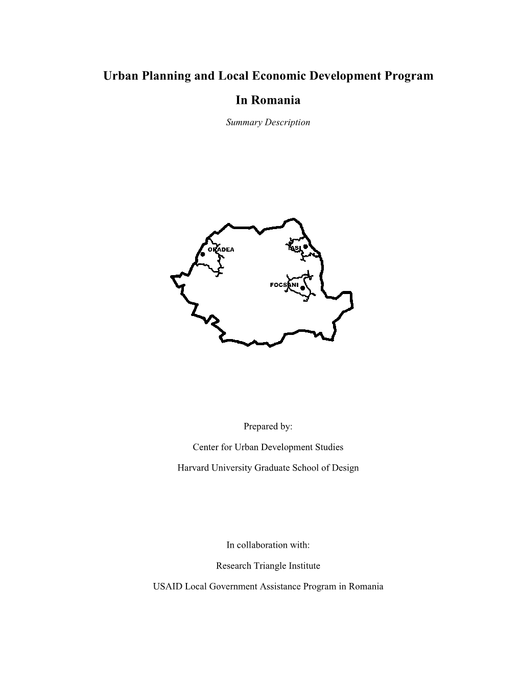 Urban Planning and Local Economic Development Program in Romania