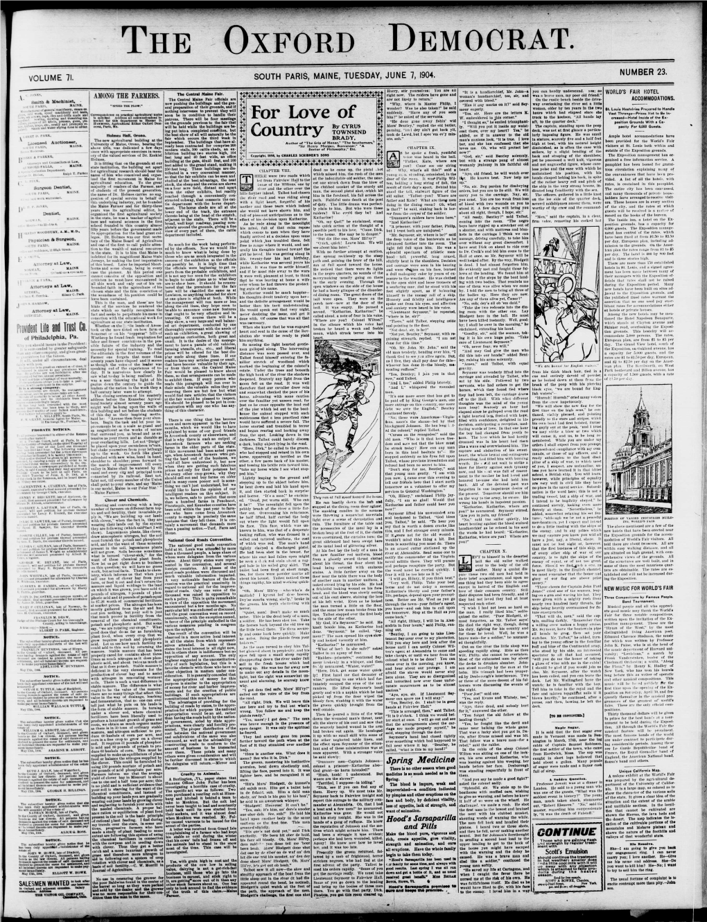 The Oxford Democrat : Vol. 71. No.23