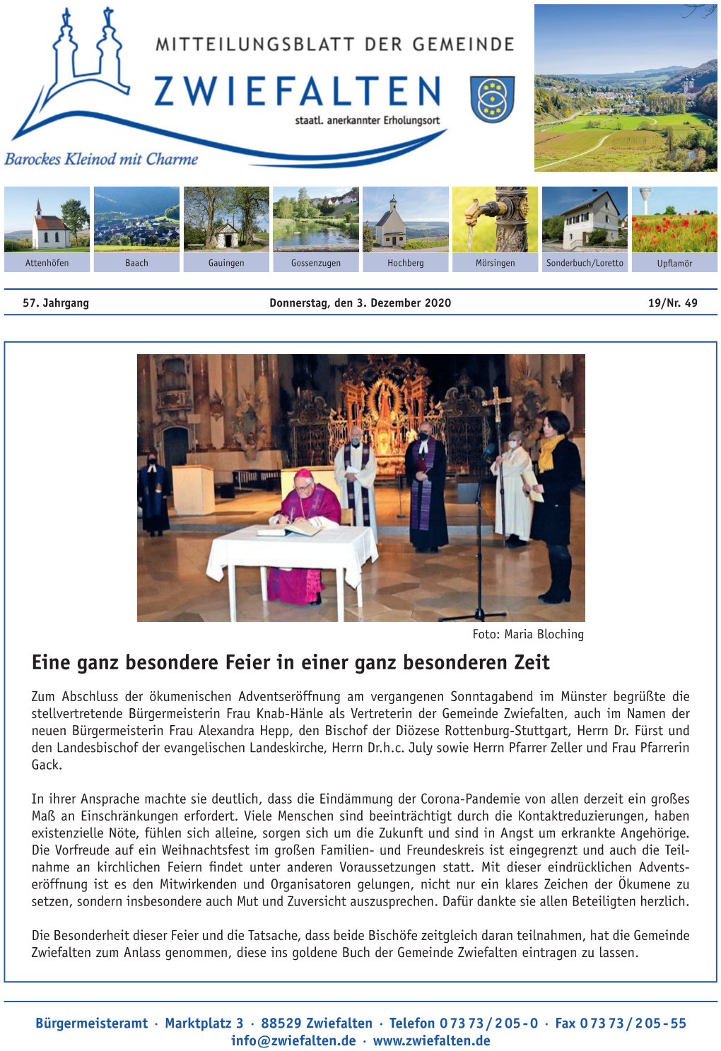 Mitteilungsblatt Nr. 49 Vom 03.12.2020