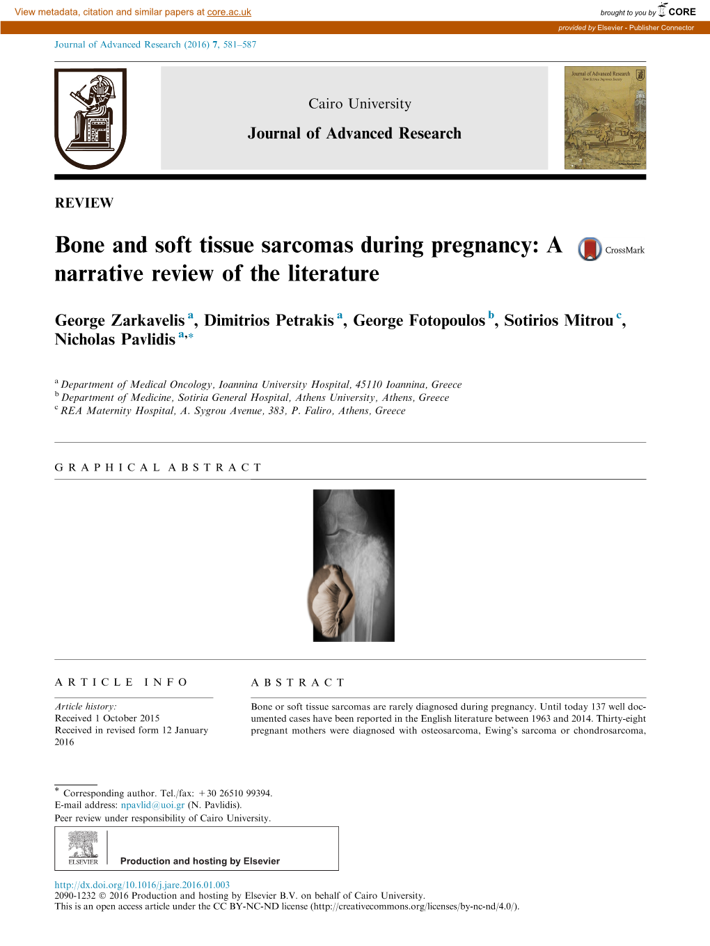 Bone and Soft Tissue Sarcomas During Pregnancy: a Narrative Review of the Literature