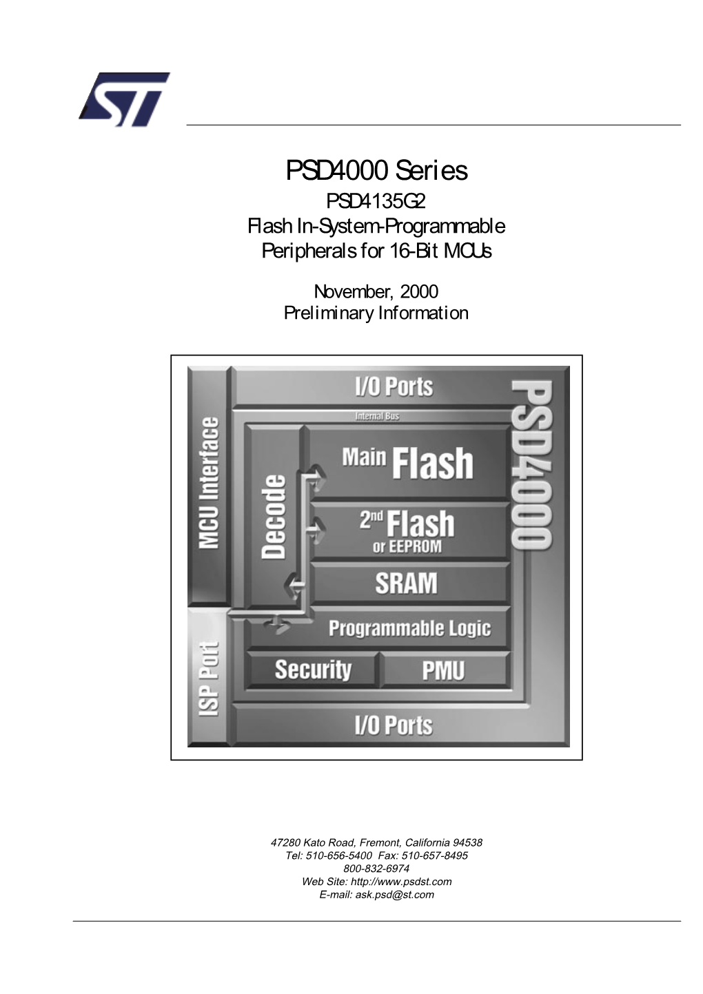 PSD4000 Series PSD4135G2 Flash In-System-Programmable Peripherals for 16-Bit Mcus