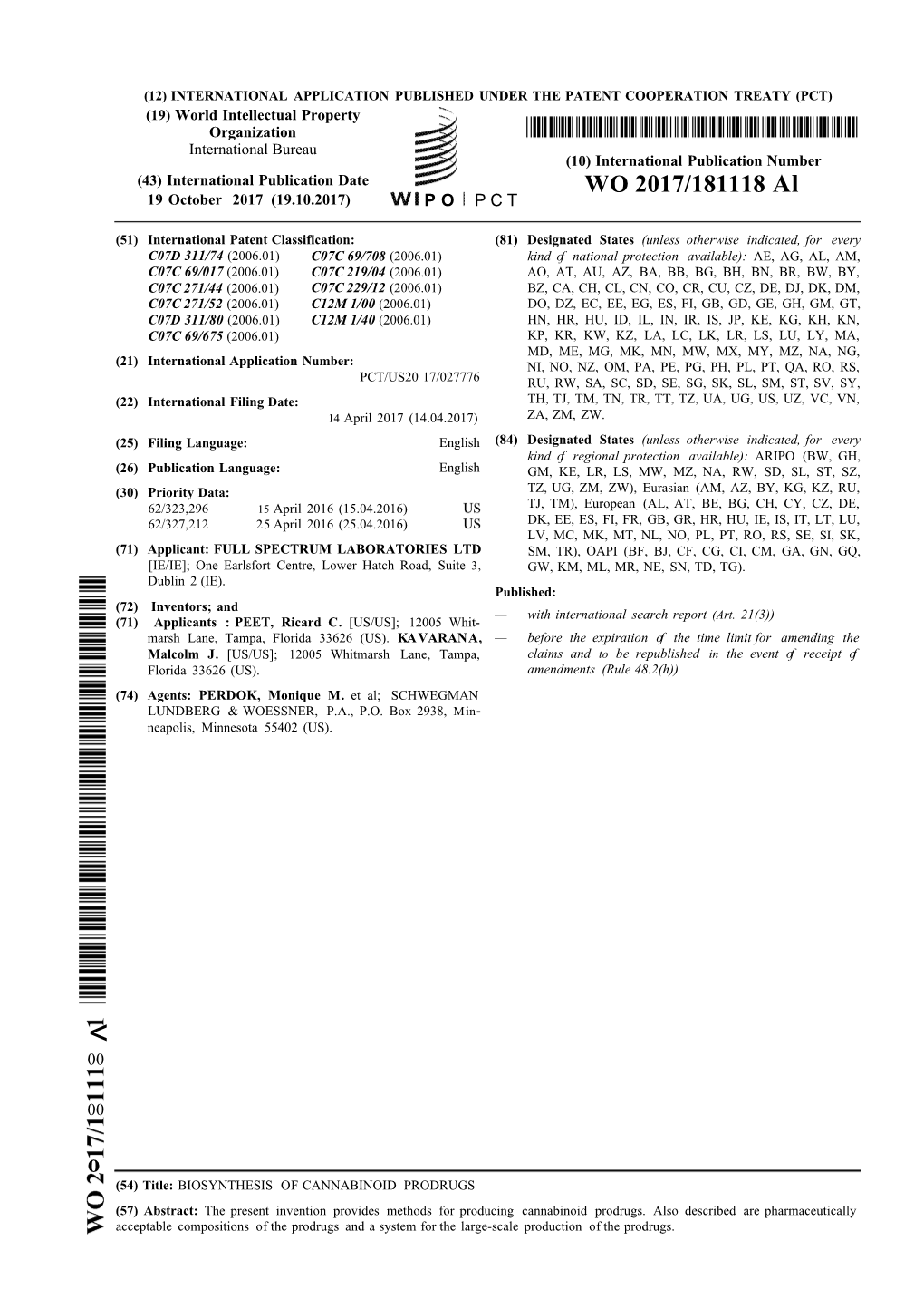 WO 2017/181118 Al 19 October 2017 (19.10.2017) P O P C T