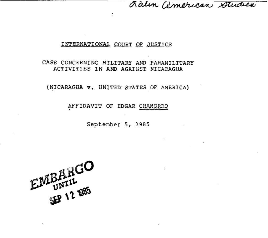 Affidavit of Edgar Chamorro