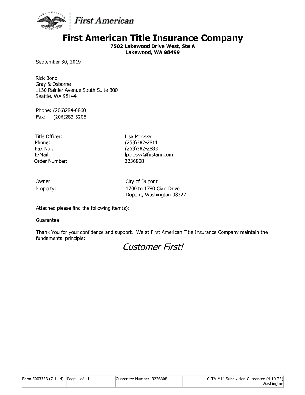 South Parcel Short Plat, PLNG2019-031