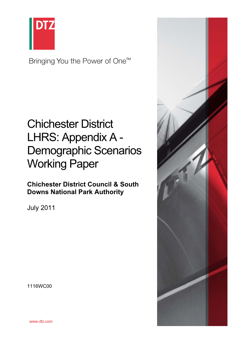 Chichester District LHRS: Appendix a - Demographic Scenarios Working Paper