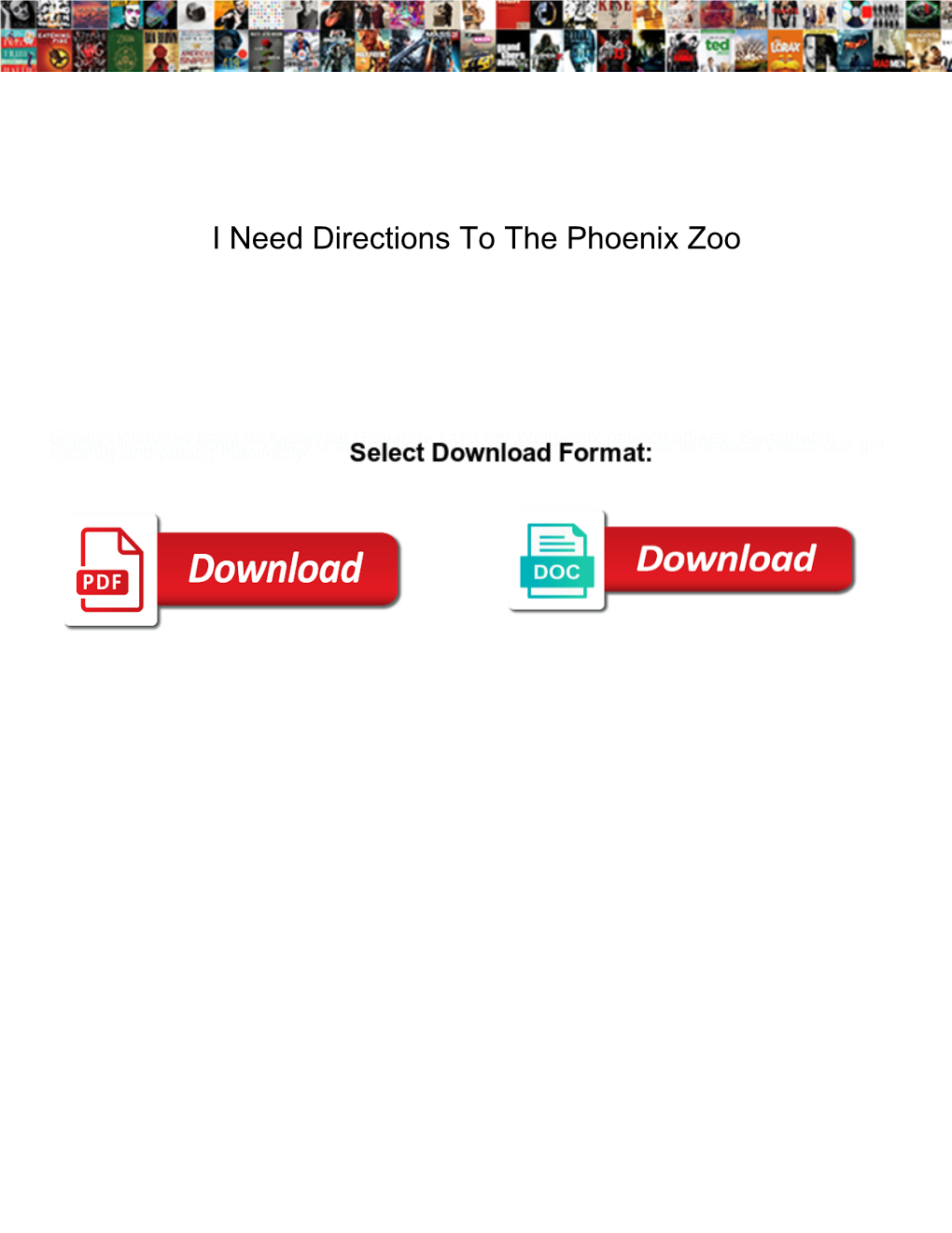 I Need Directions to the Phoenix Zoo