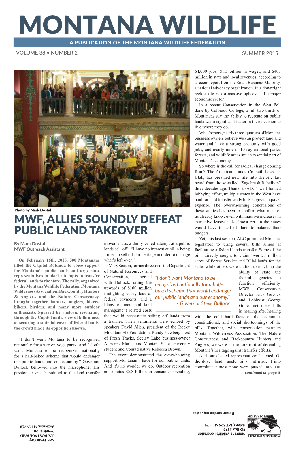 Mwf, Allies Soundly Defeat Public Land Takeover