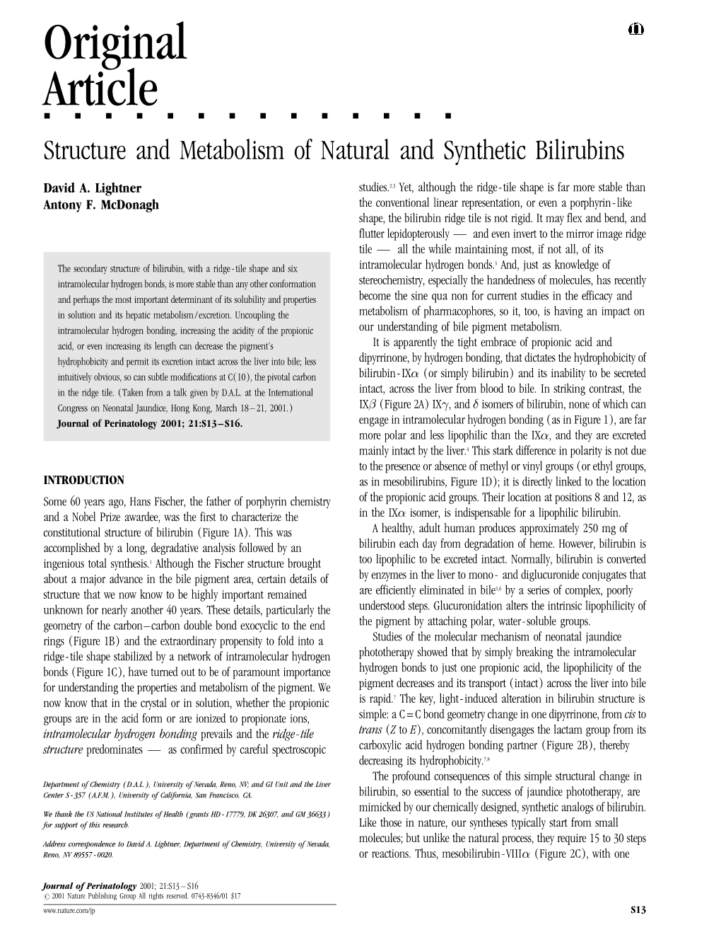 Structure and Metabolism of Natural and Synthetic Bilirubins