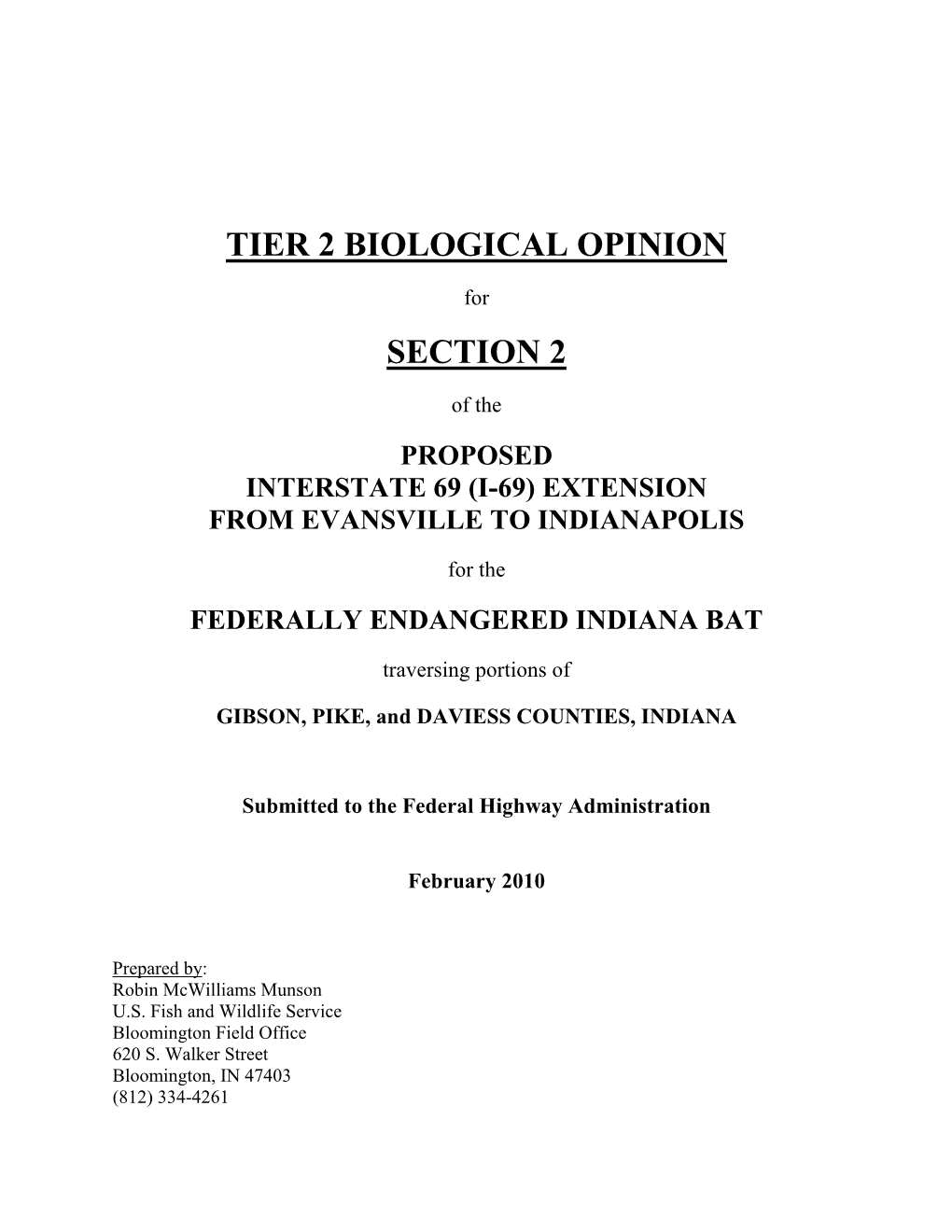 Tier 2 Biological Opinion Section 2