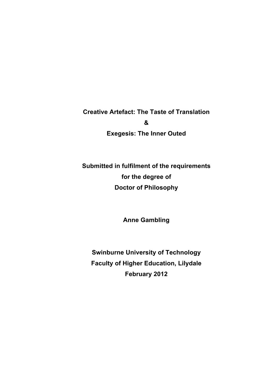 Anne Gambling Thesis