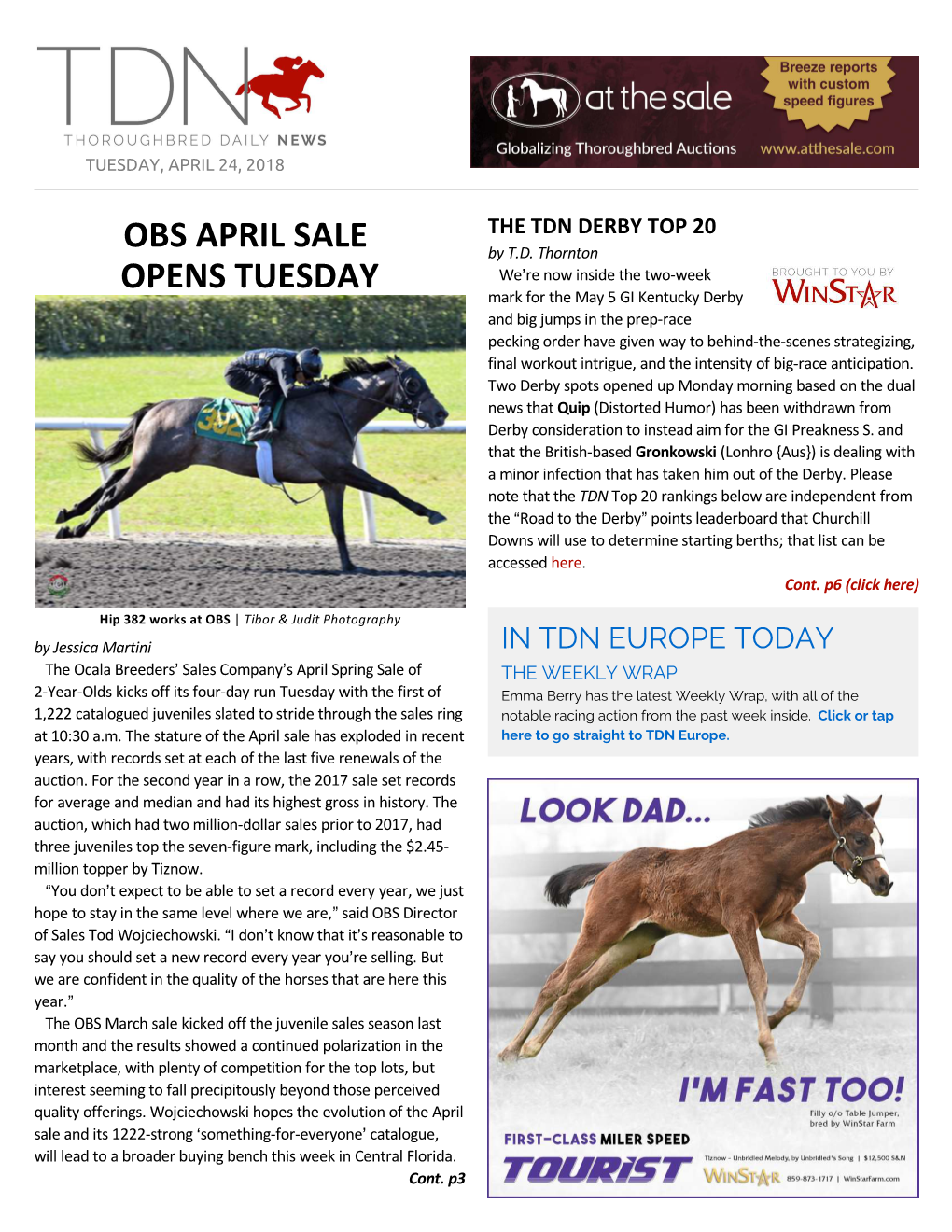 Obs April Sale Opens Tuesday