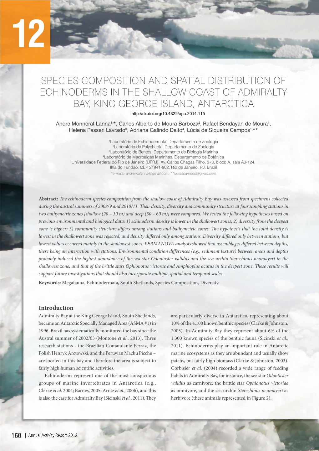 Species Composition and Spatial Distribution Of