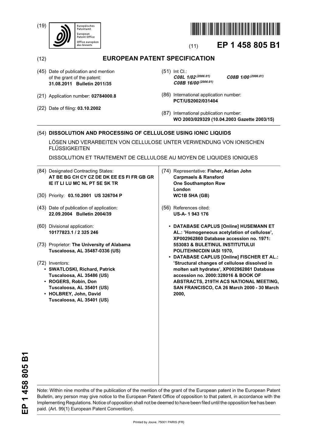 Dissolution and Processing of Cellulose Using Ionic