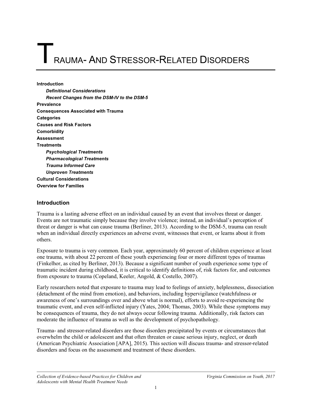 Trauma- and Stressor-Related Disorders