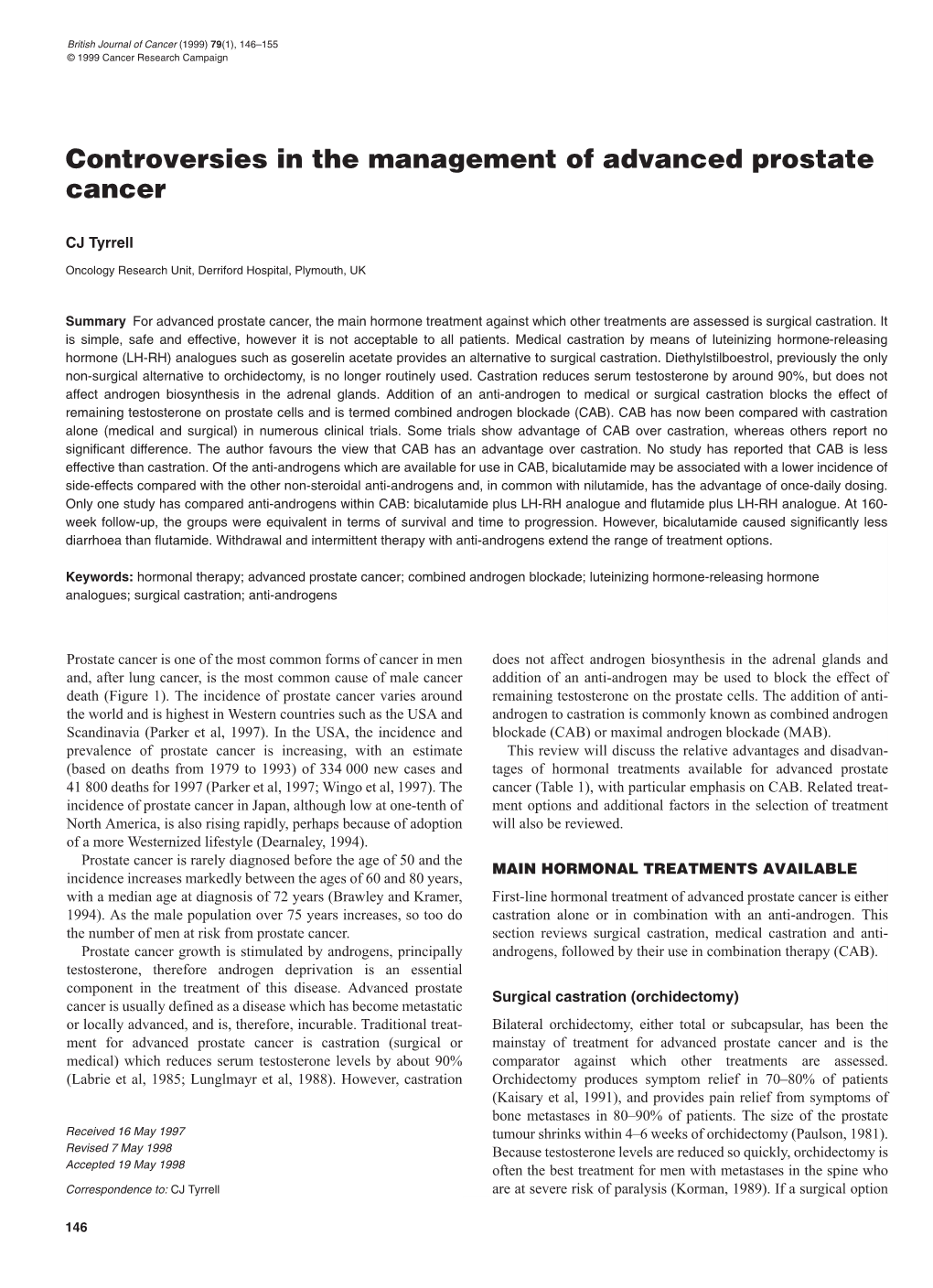 Controversies in the Management of Advanced Prostate Cancer