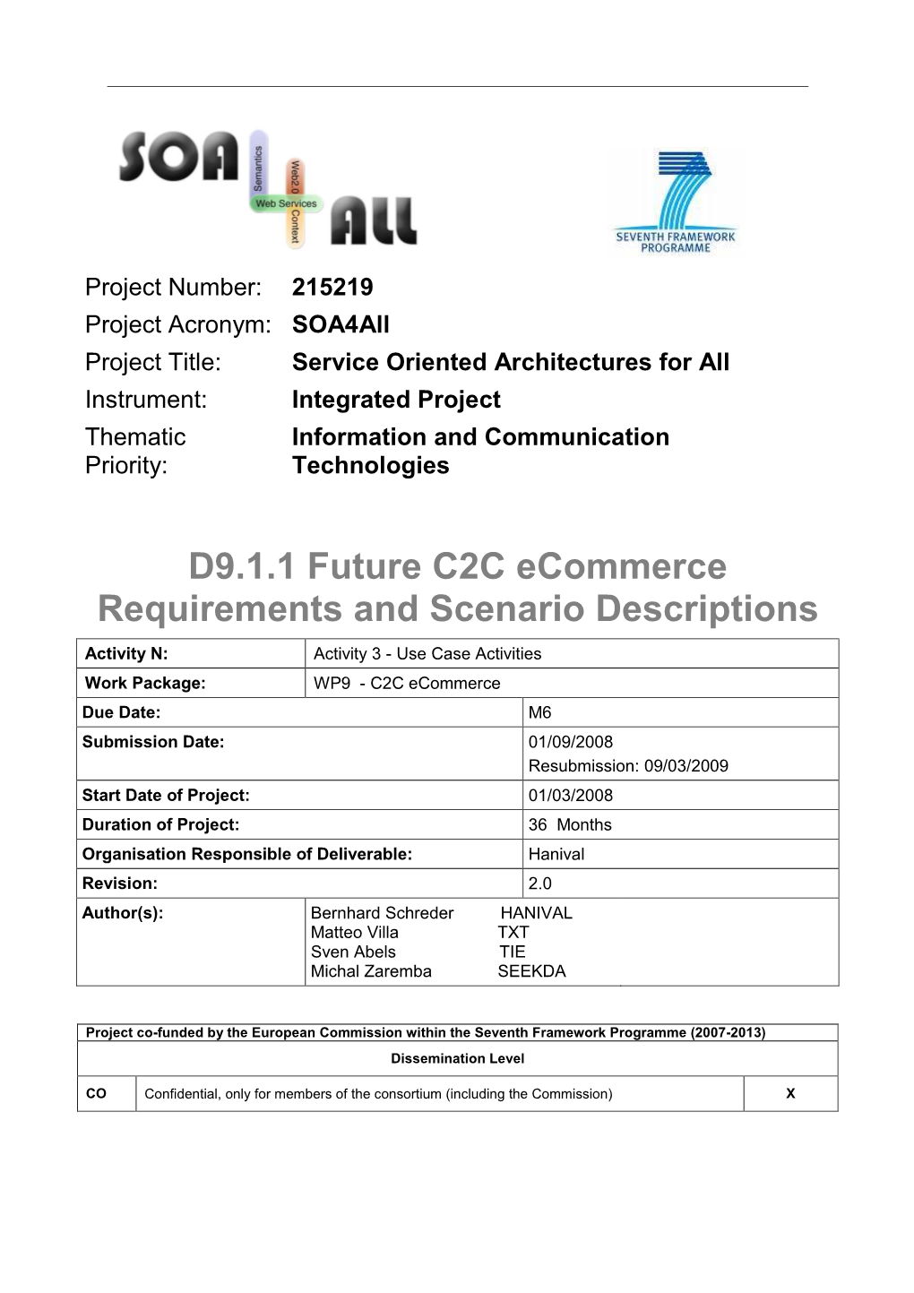 D9.1.1 Future C2C Ecommerce Requirements and Scenario Descriptions