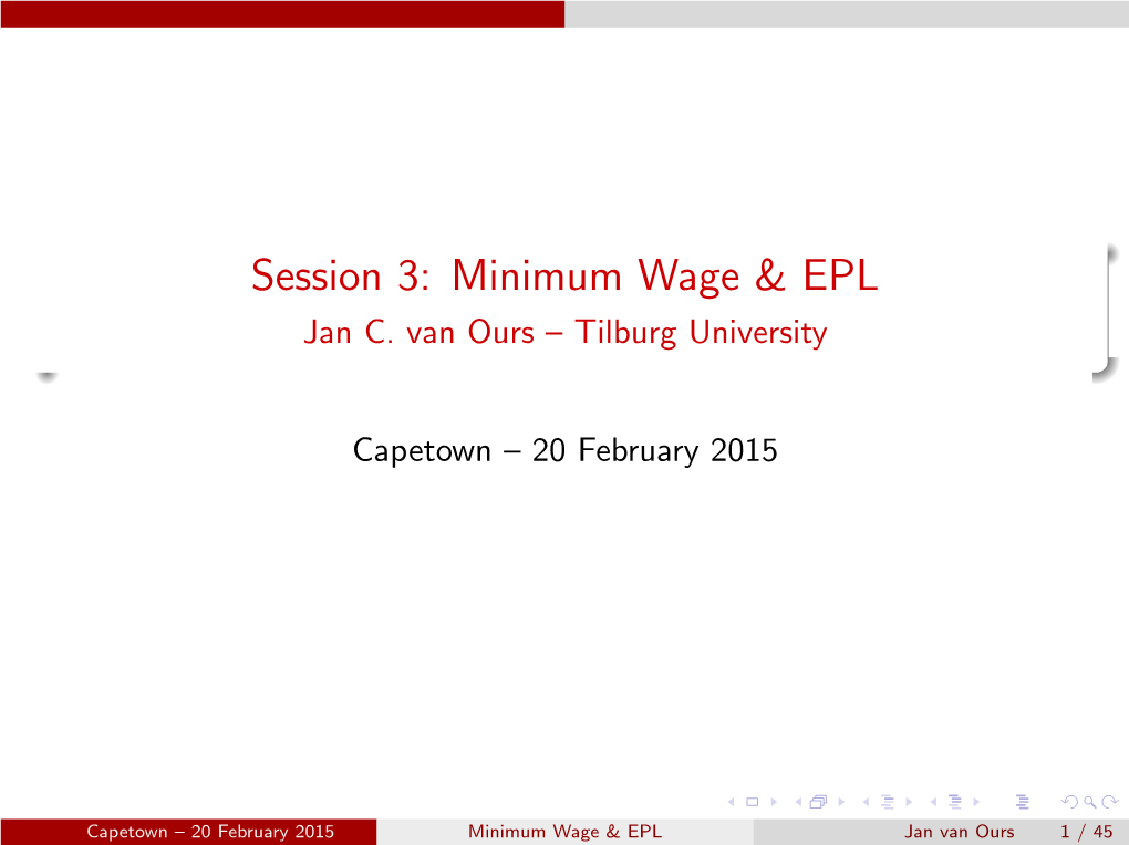 Session 3: Minimum Wage &