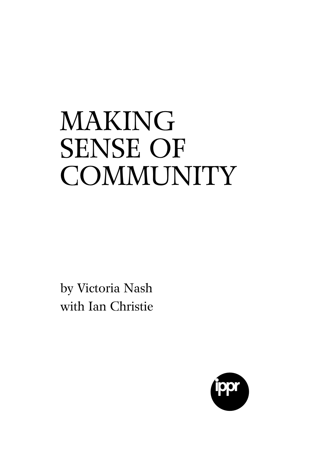 Making Sense of Community