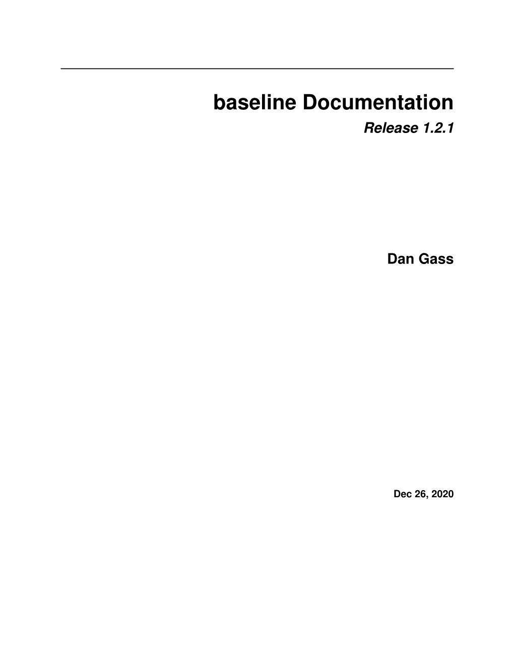 Baseline Documentation Release 1.2.1