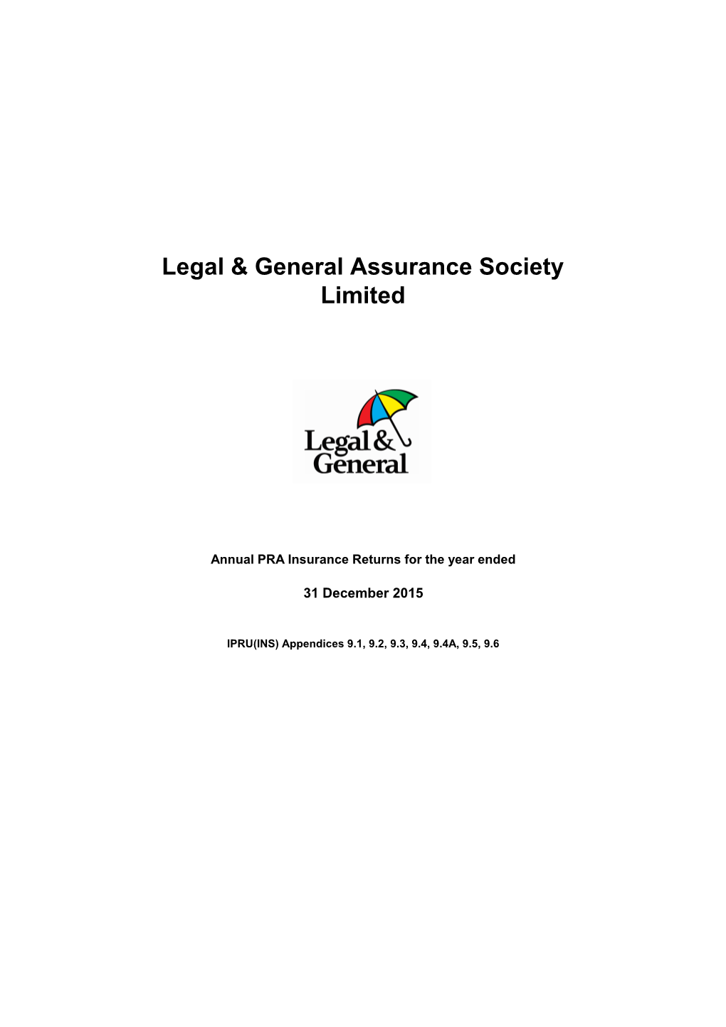 Legal & General Assurance Society Limited