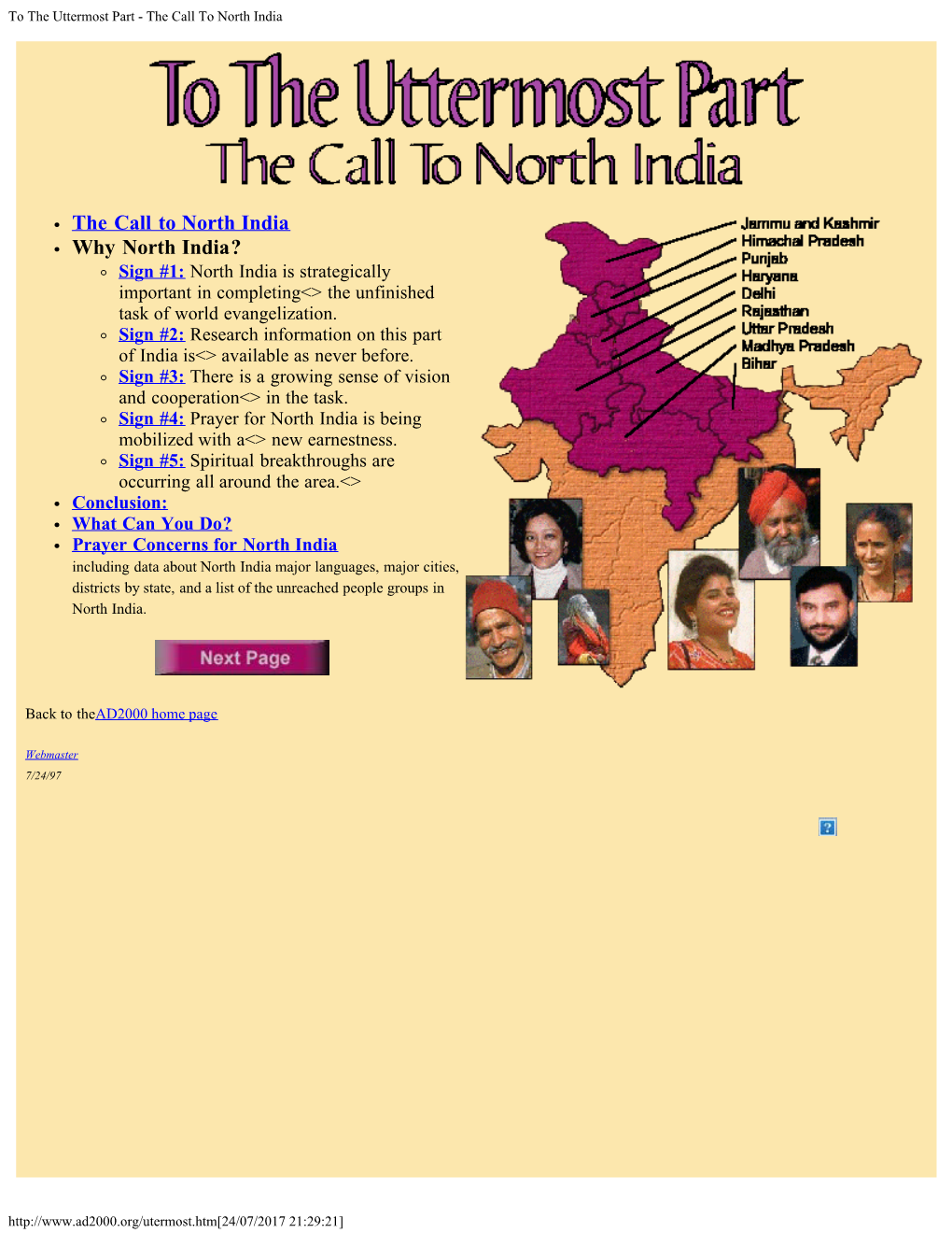 The Call to North India Why North India?
