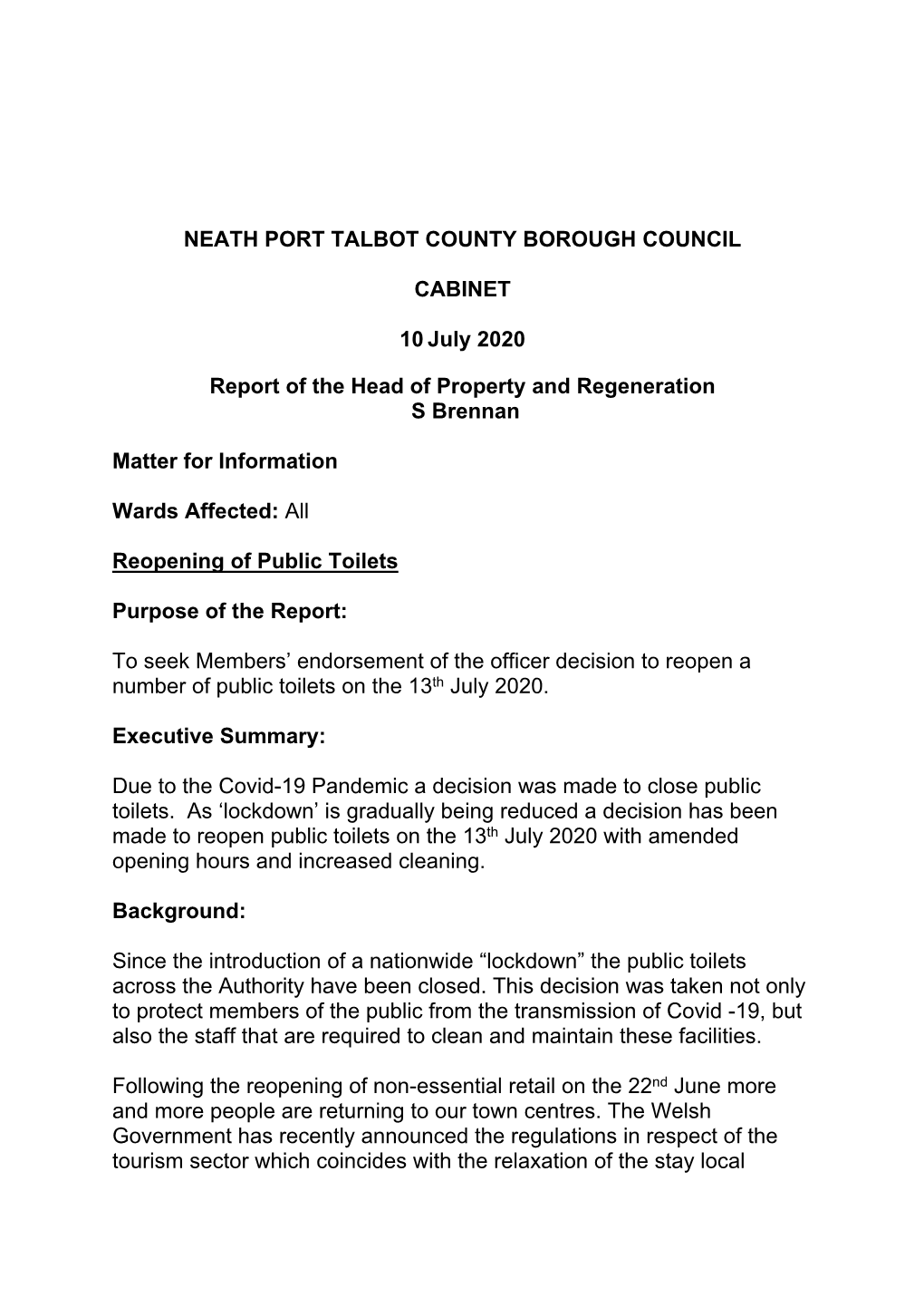 Neath Port Talbot County Borough Council Cabinet