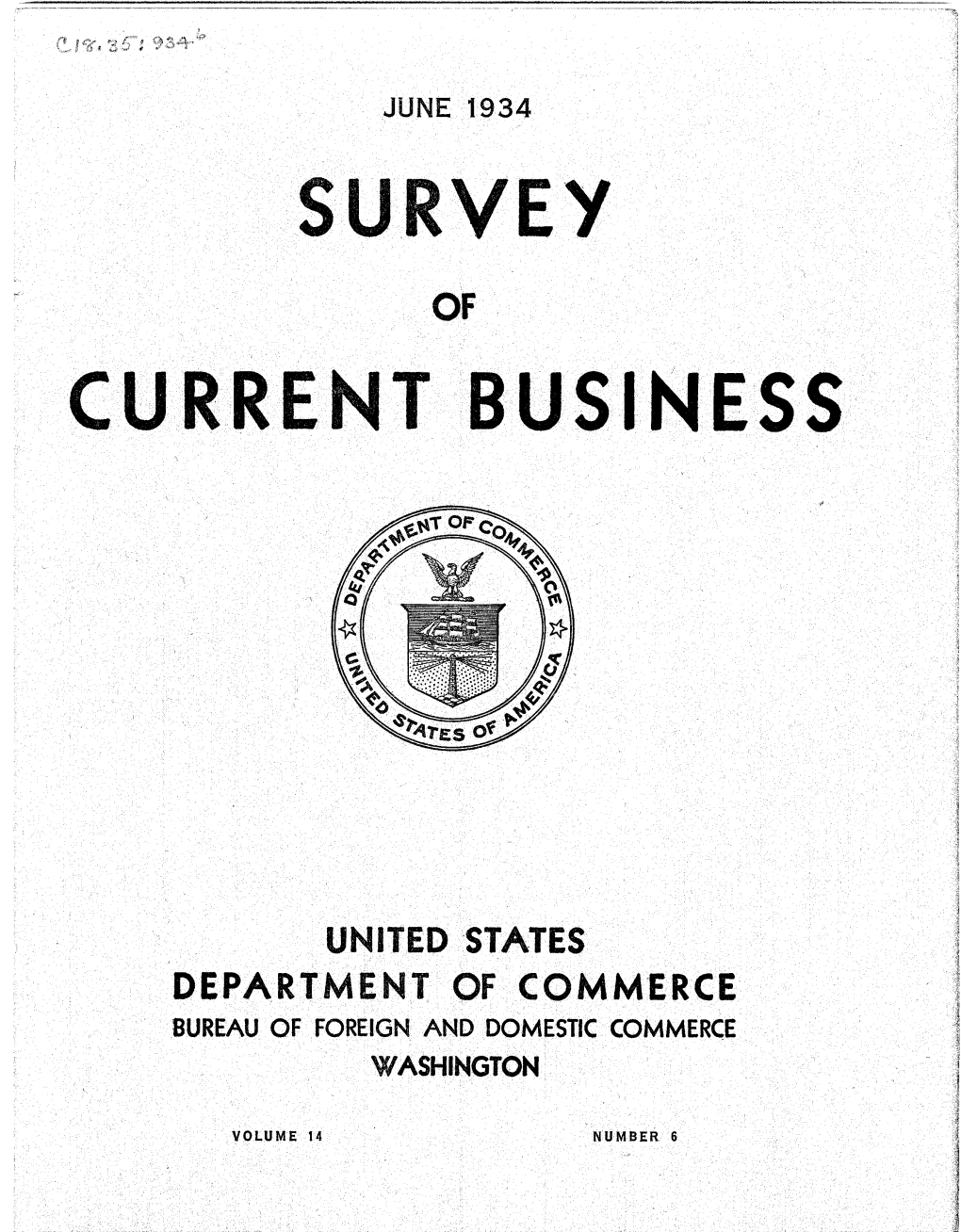 SURVEY of CURRENT BUSINESS June 1934