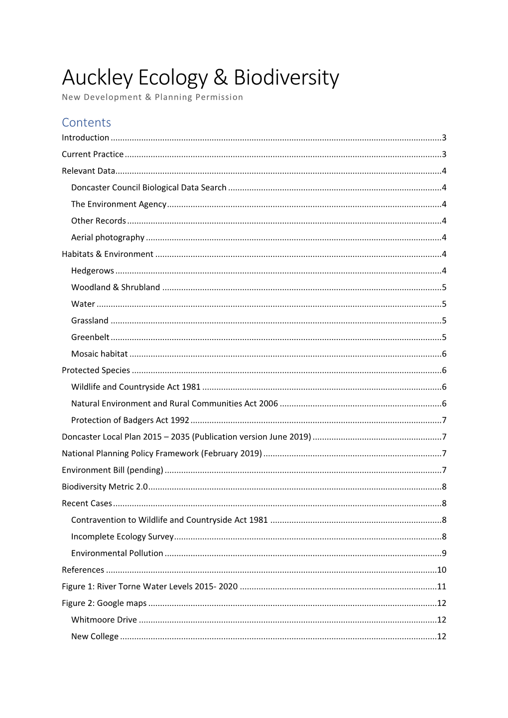 Auckley Ecology & Biodiversity