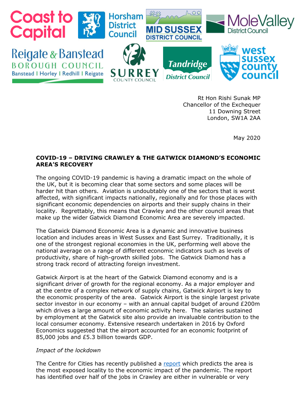 Driving Crawley & the Gatwick Diamond’S Economic Area’S Recovery