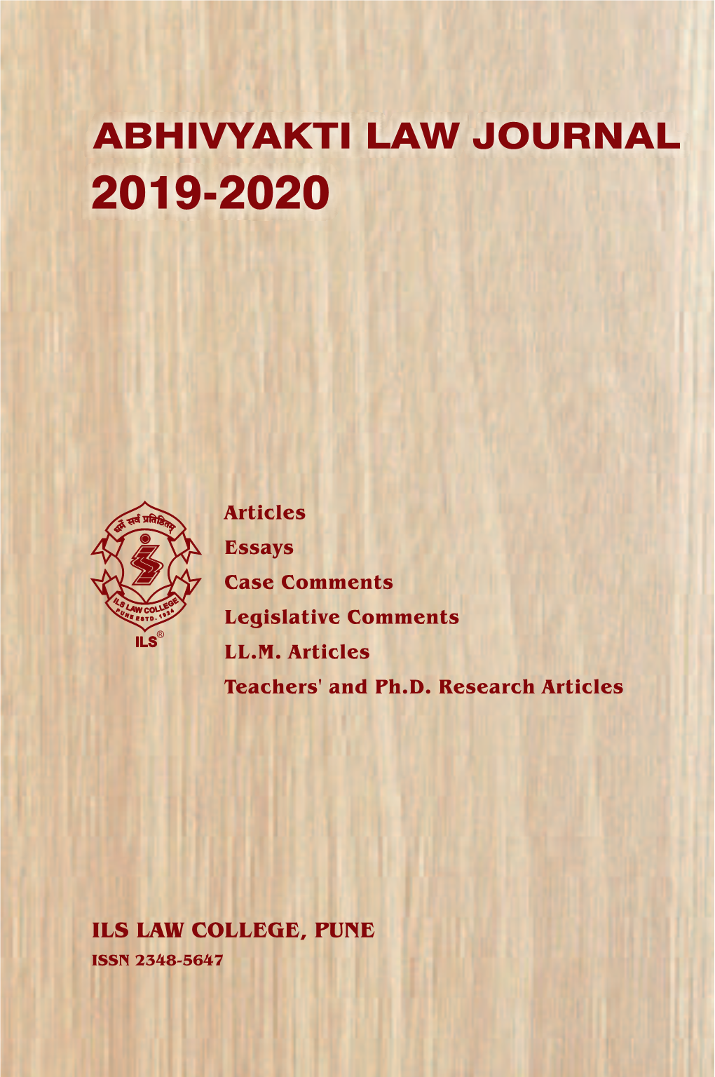 Abhivyakti Law Journal 2019 -20 20