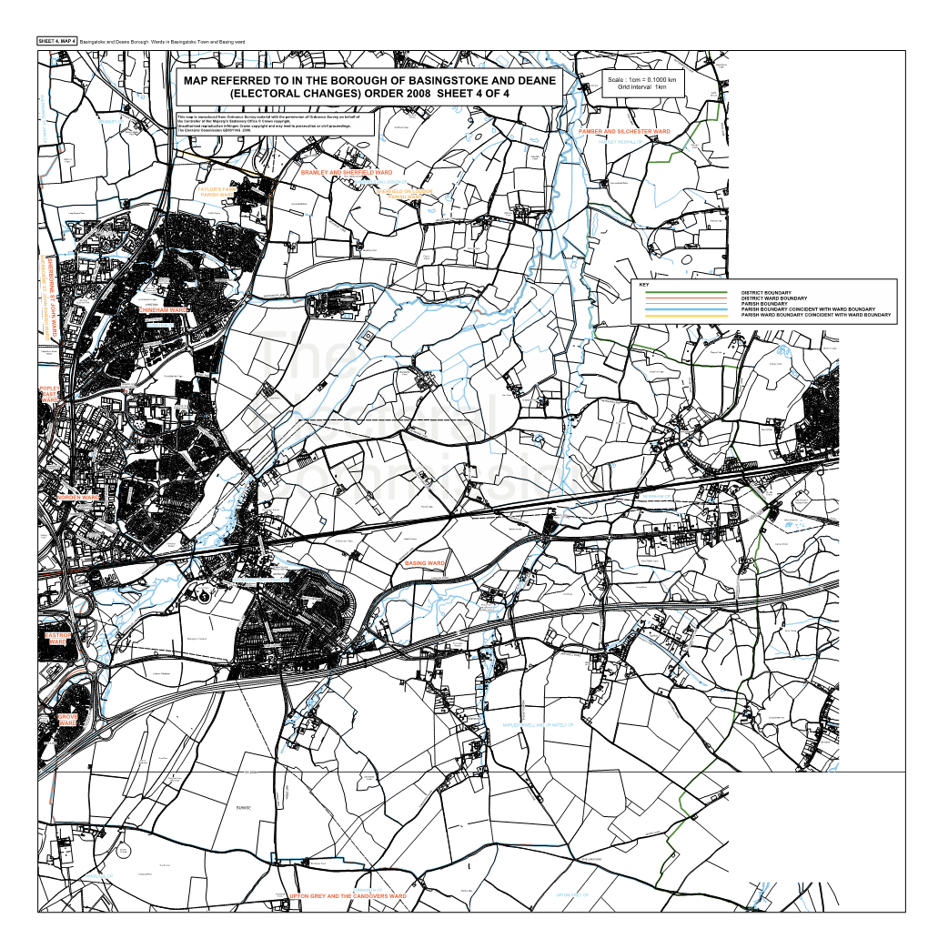 MAP REFERRED to in the BOROUGH of BASINGSTOKEO and DEANE Mill Farm O R Alexander's Copse Grid Interval 1Km L a Cooper's N D E Copse Lyde