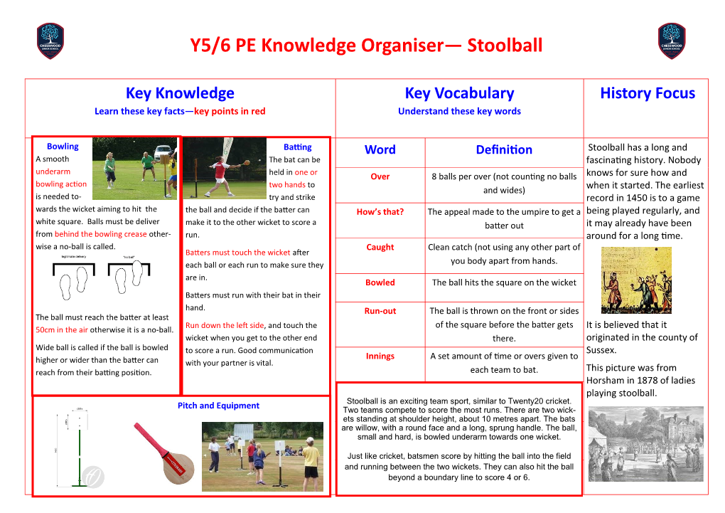 Y5/6 PE Knowledge Organiser— Stoolball