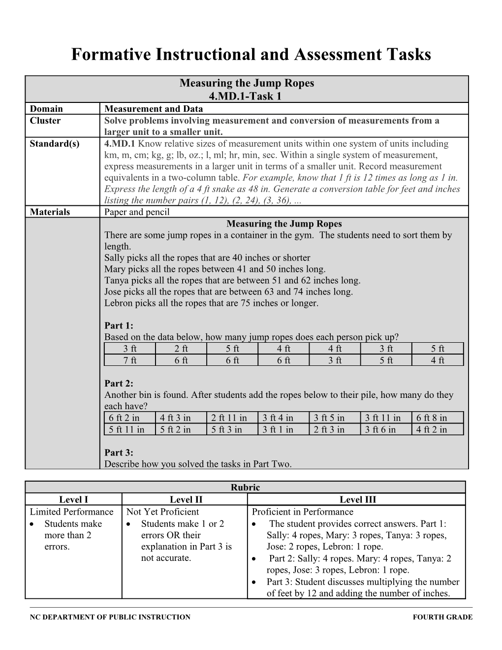 Formative Instructional and Assessment Tasks s5