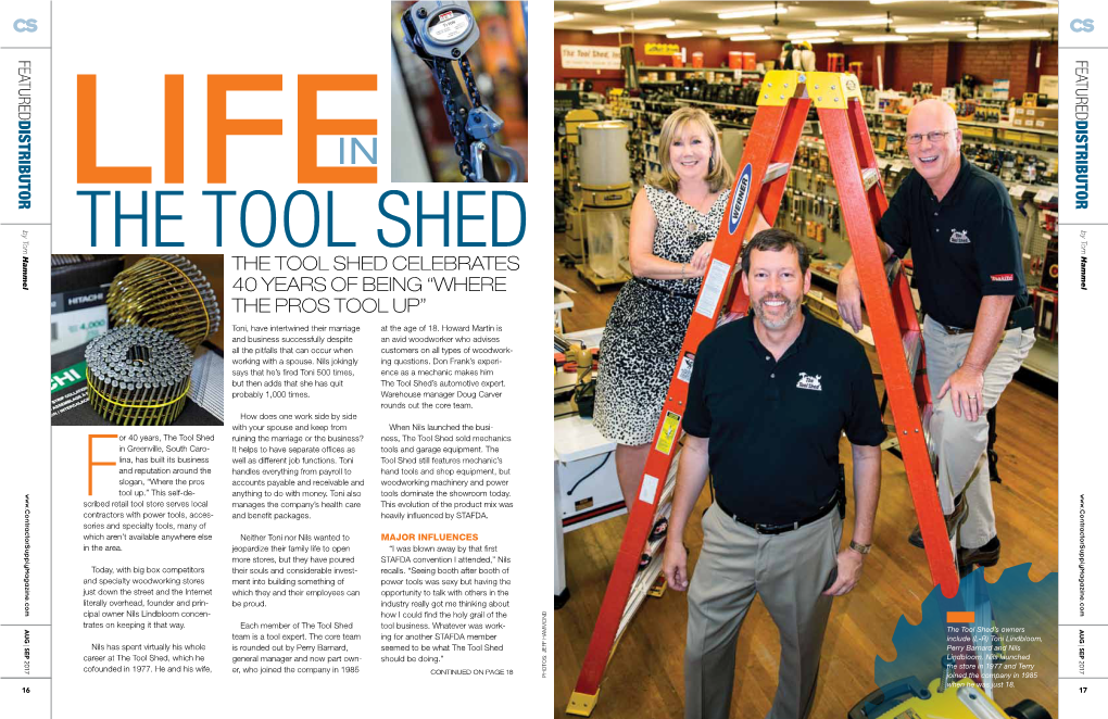 THE TOOL SHED CELEBRATES 40 Years of Belng “WHERE THE