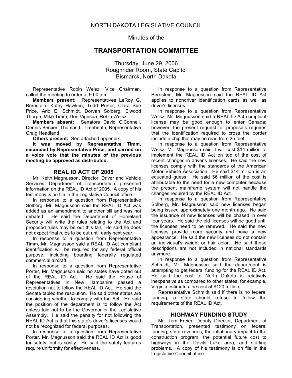 Transportation Committee