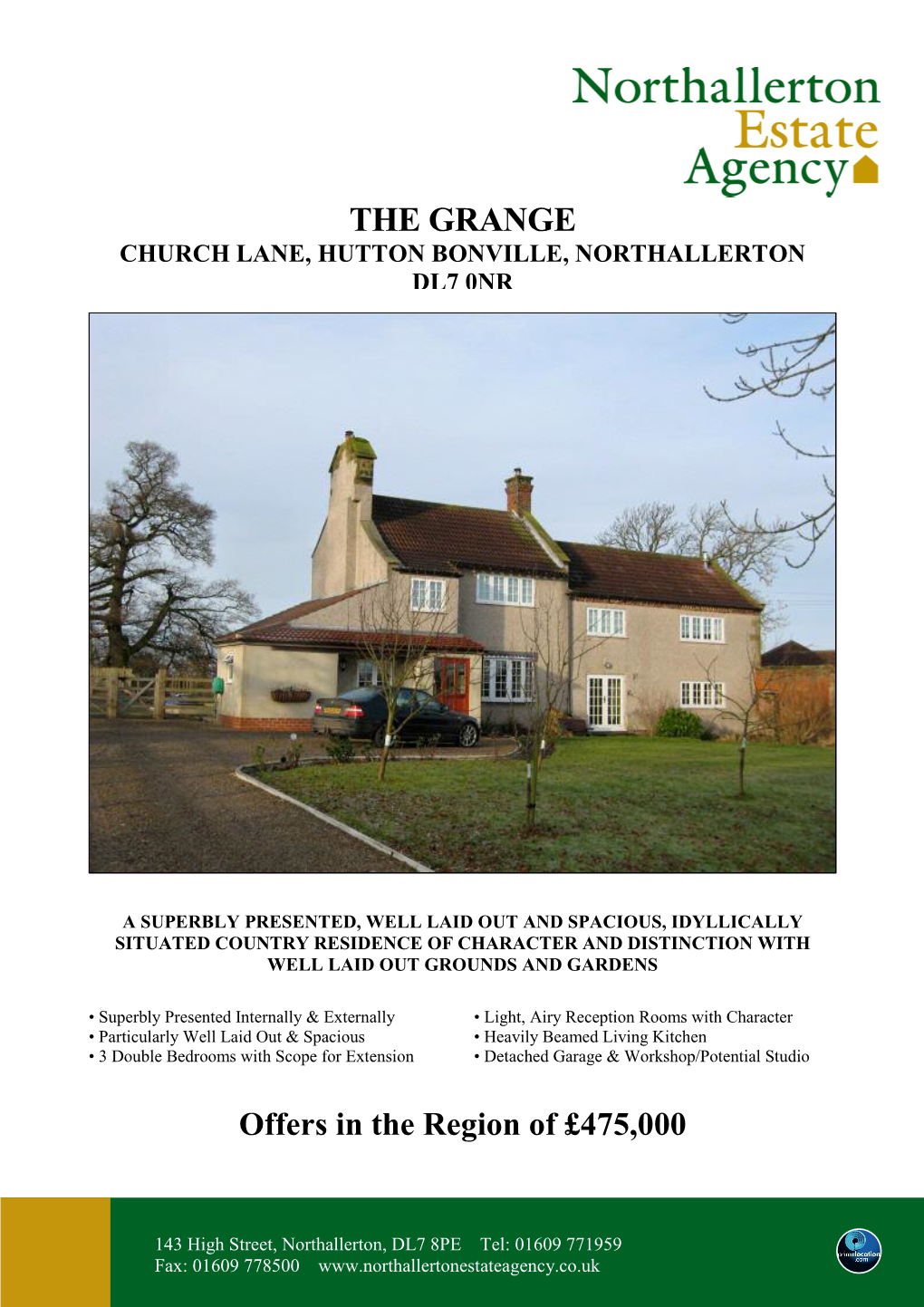 The Grange Church Lane, Hutton Bonville, Northallerton Dl7 0Nr