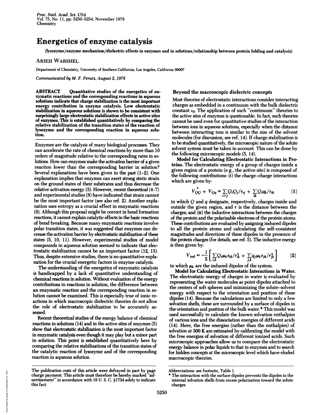 Energetics of Enzyme Catalysis