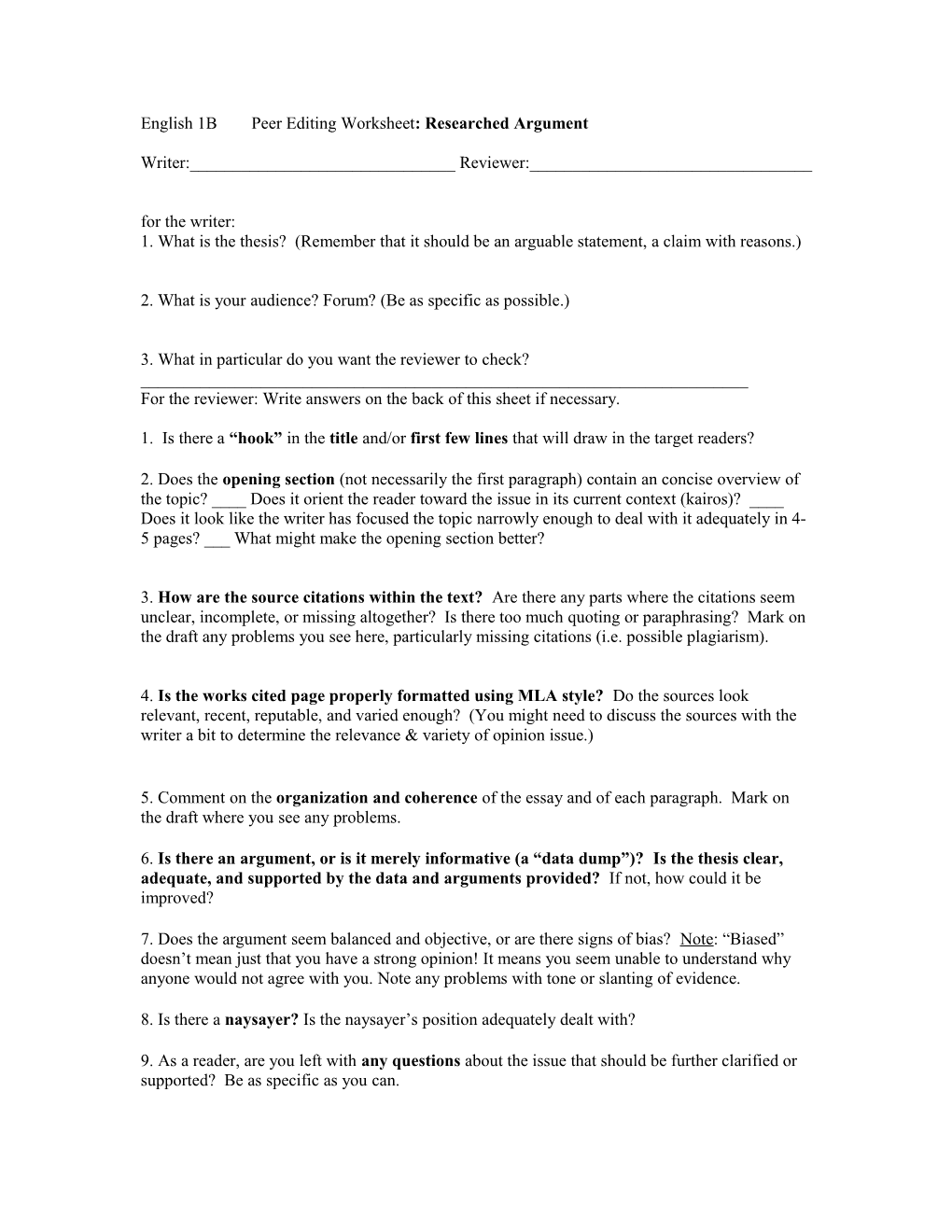 Peer Editing Worksheet: Exemplification s1