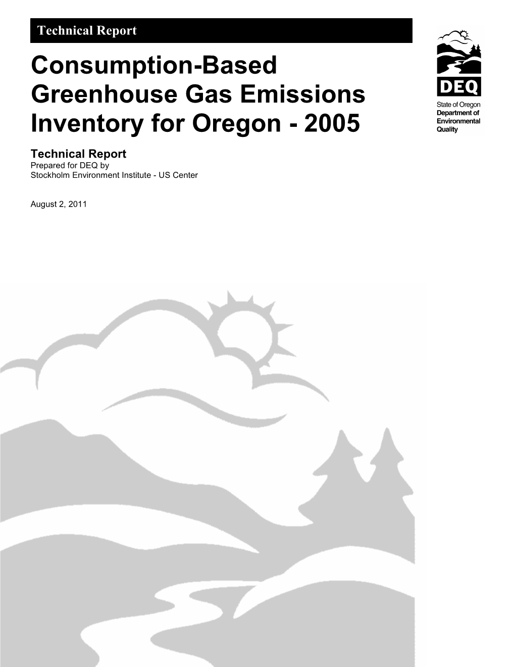 Consumption-Based Greenhouse Gas Emissions Inventory for Oregon - 2005
